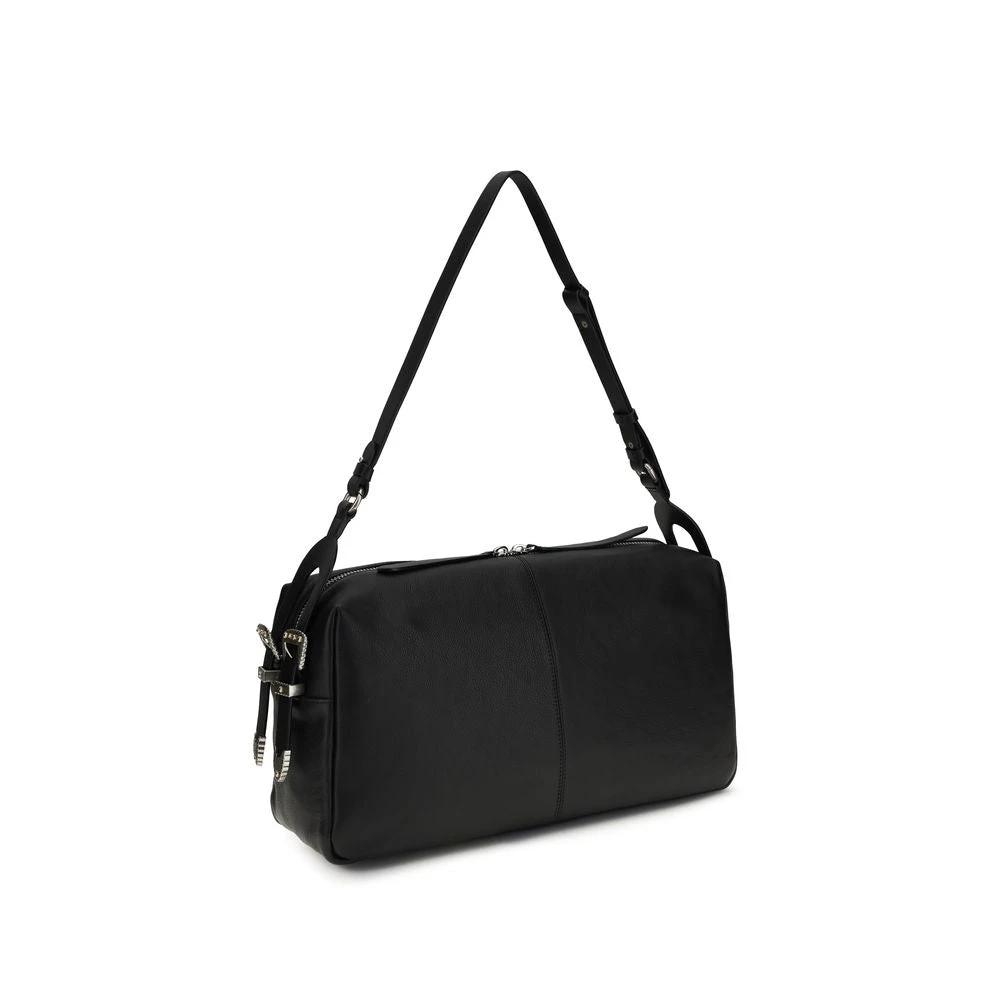 PINKO Sample Sale | PINKO Black Calf Leather Bos Taurus Shoulder Bag - | Designer outlet