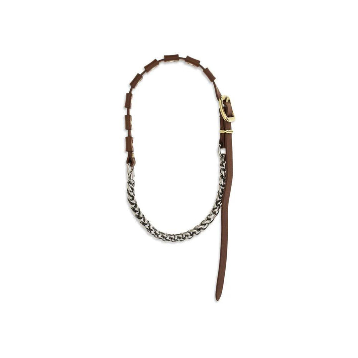 Miu Miu Sample Sale | Miu Miu Brown Calf Leather Bos Taurus Necklace - | Designer outlet