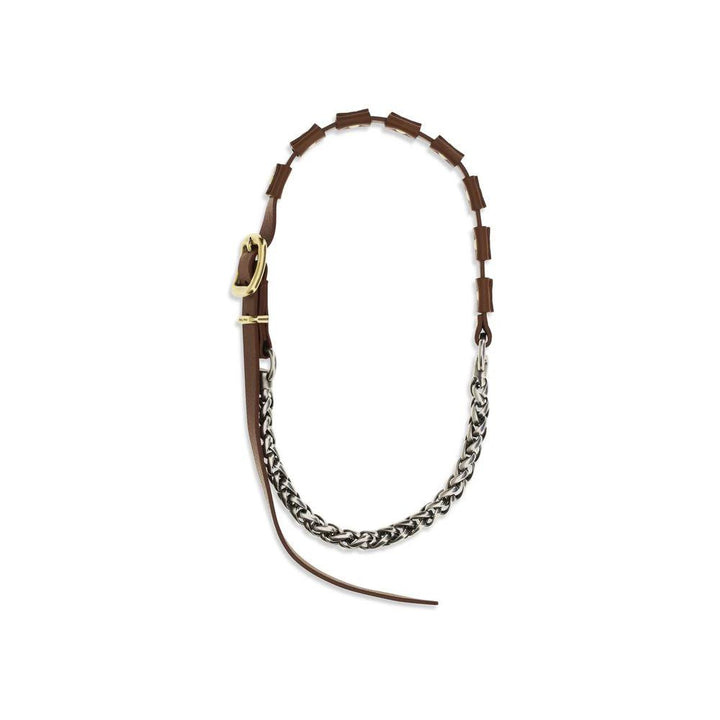 Miu Miu Sample Sale | Miu Miu Brown Calf Leather Bos Taurus Necklace - | Designer outlet