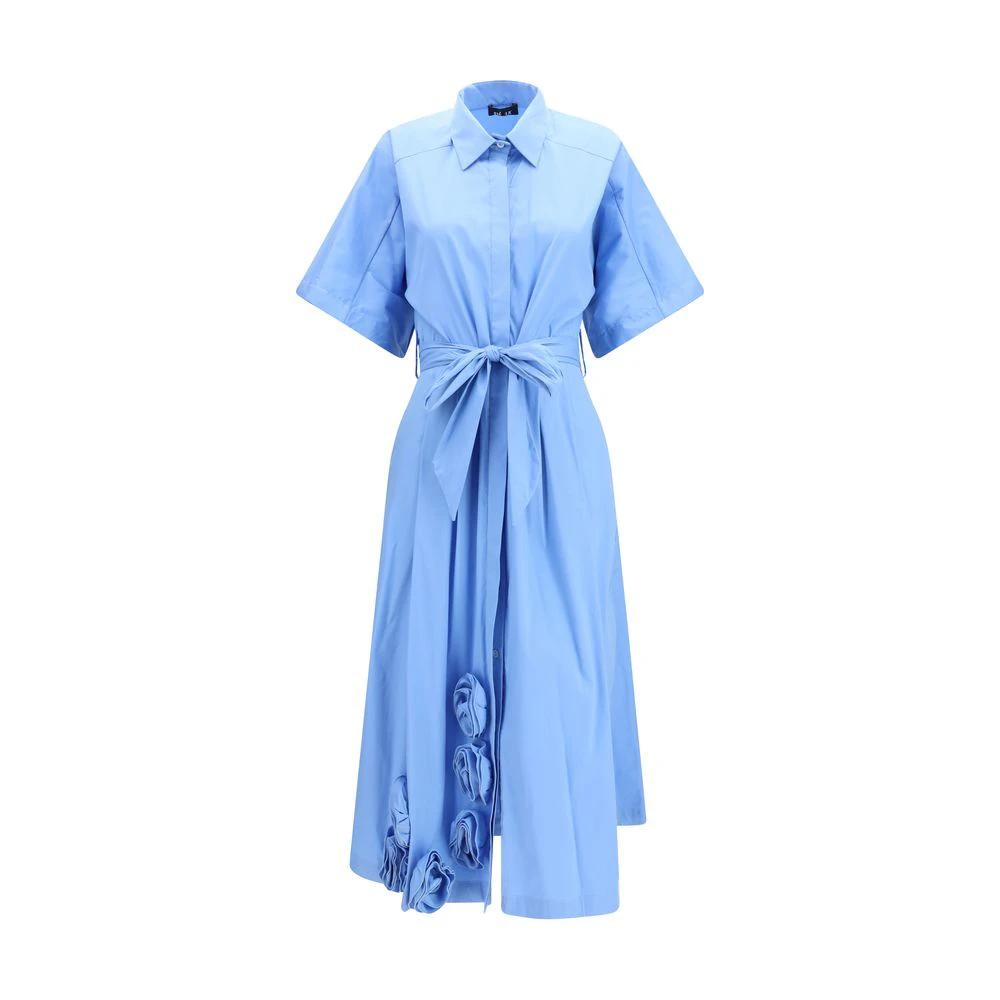 Ella Sample Sale | Ella Blue Cotton Casual Dress - | Designer outlet
