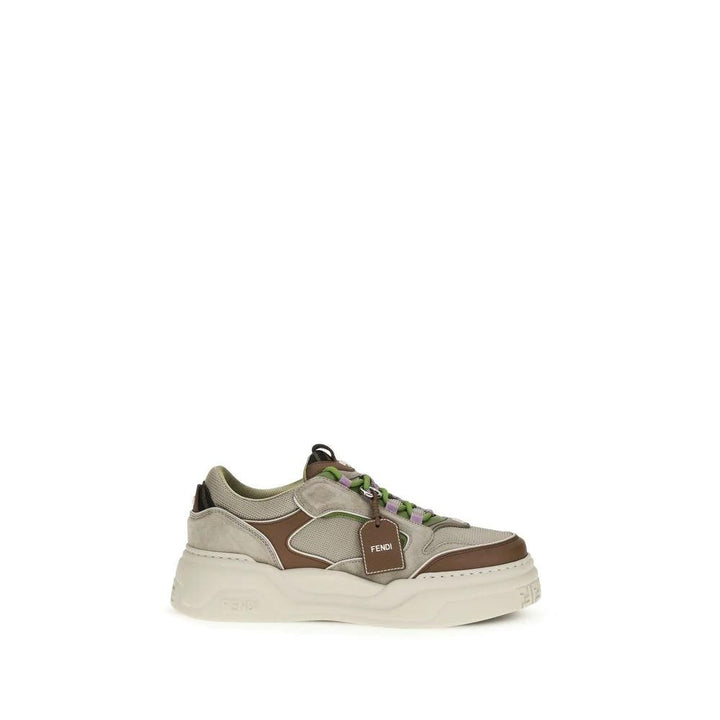 Fendi Sample Sale | Fendi Brown Cotton Chunky Sneakers - | Designer outlet