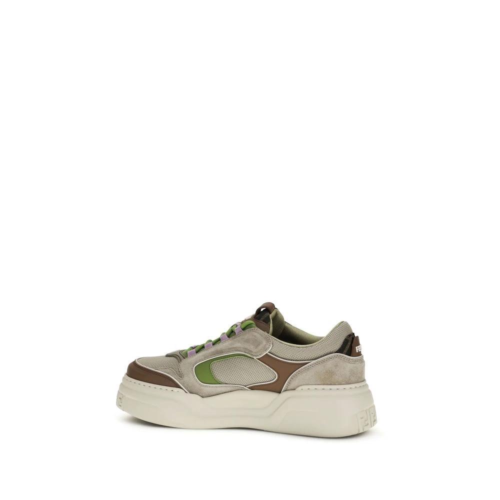 Fendi Sample Sale | Fendi Brown Cotton Chunky Sneakers - | Designer outlet