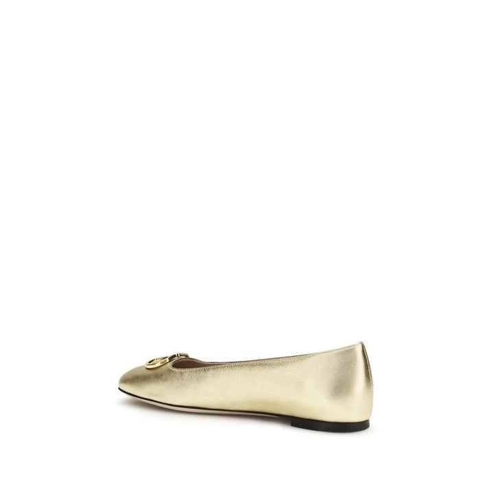 Valentino Garavani Sample Sale | Valentino Garavani Gold Lamb Ovis Aries Aries Ballet Flats - | Designer outlet