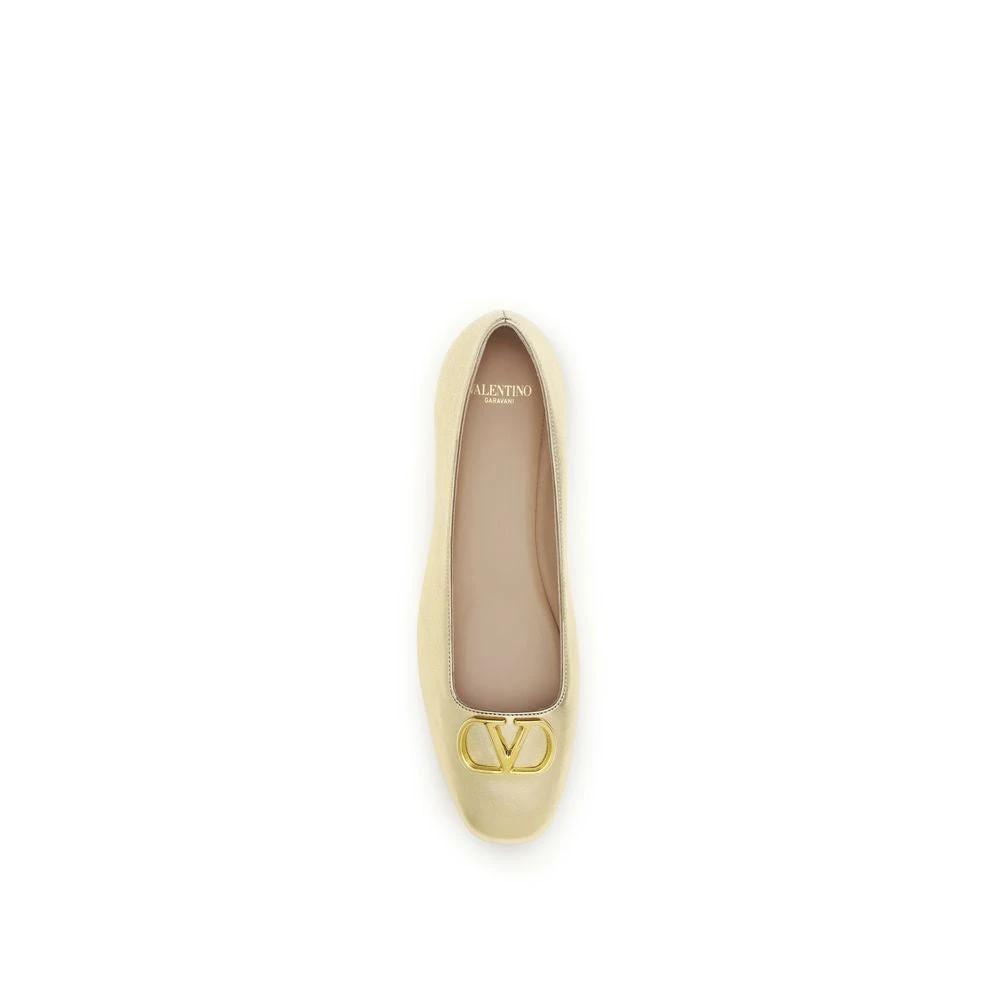 Valentino Garavani Sample Sale | Valentino Garavani Gold Lamb Ovis Aries Aries Ballet Flats - | Designer outlet