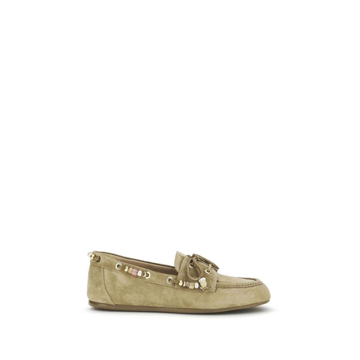 Stuart Weitzman Sample Sale | Stuart Weitzman Beige Calf Leather Bos Taurus Slip-On Loafers - | Designer outlet