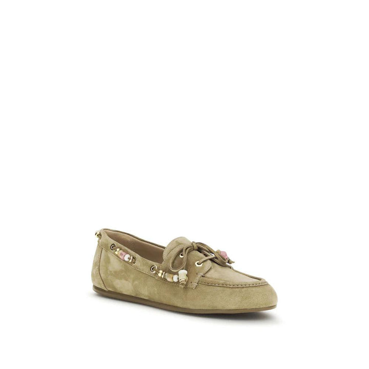 Stuart Weitzman Sample Sale | Stuart Weitzman Beige Calf Leather Bos Taurus Slip-On Loafers - | Designer outlet