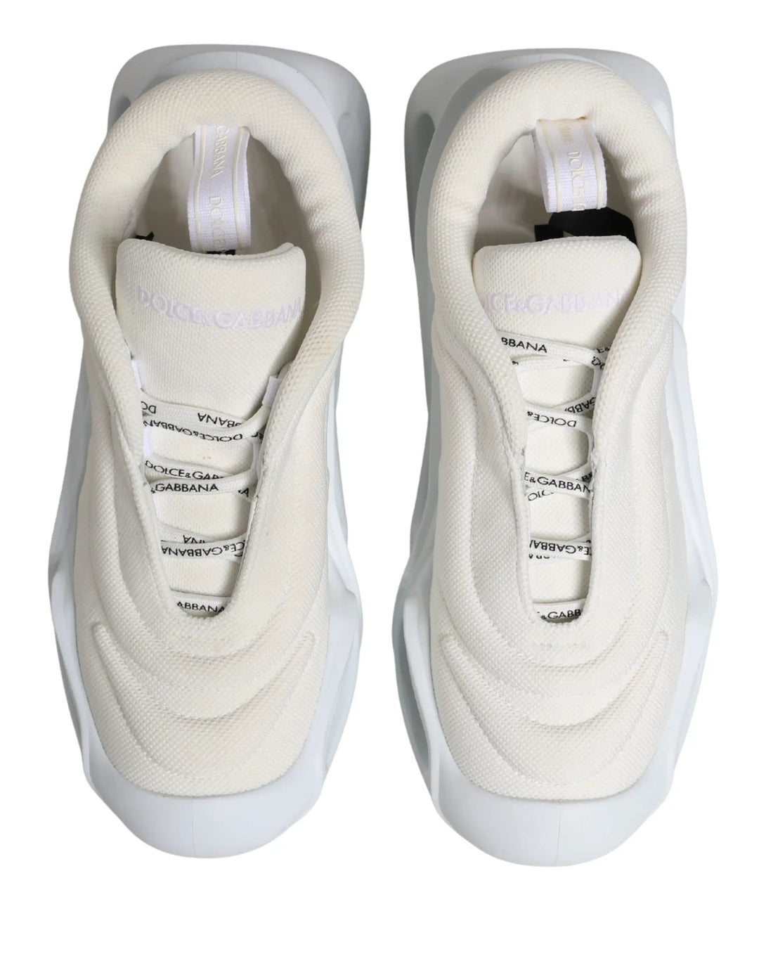 Dolce &amp; Gabbana White Slip On Wave Low Top Sneakers Shoes