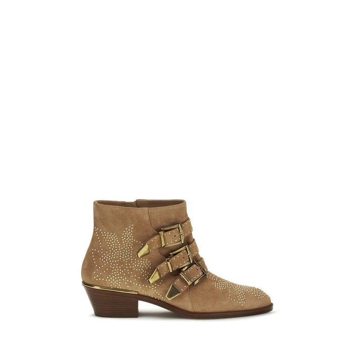 Chloé Sample Sale | Chloé Beige Calf Leather Bos Taurus Ankle Boots - | Designer outlet