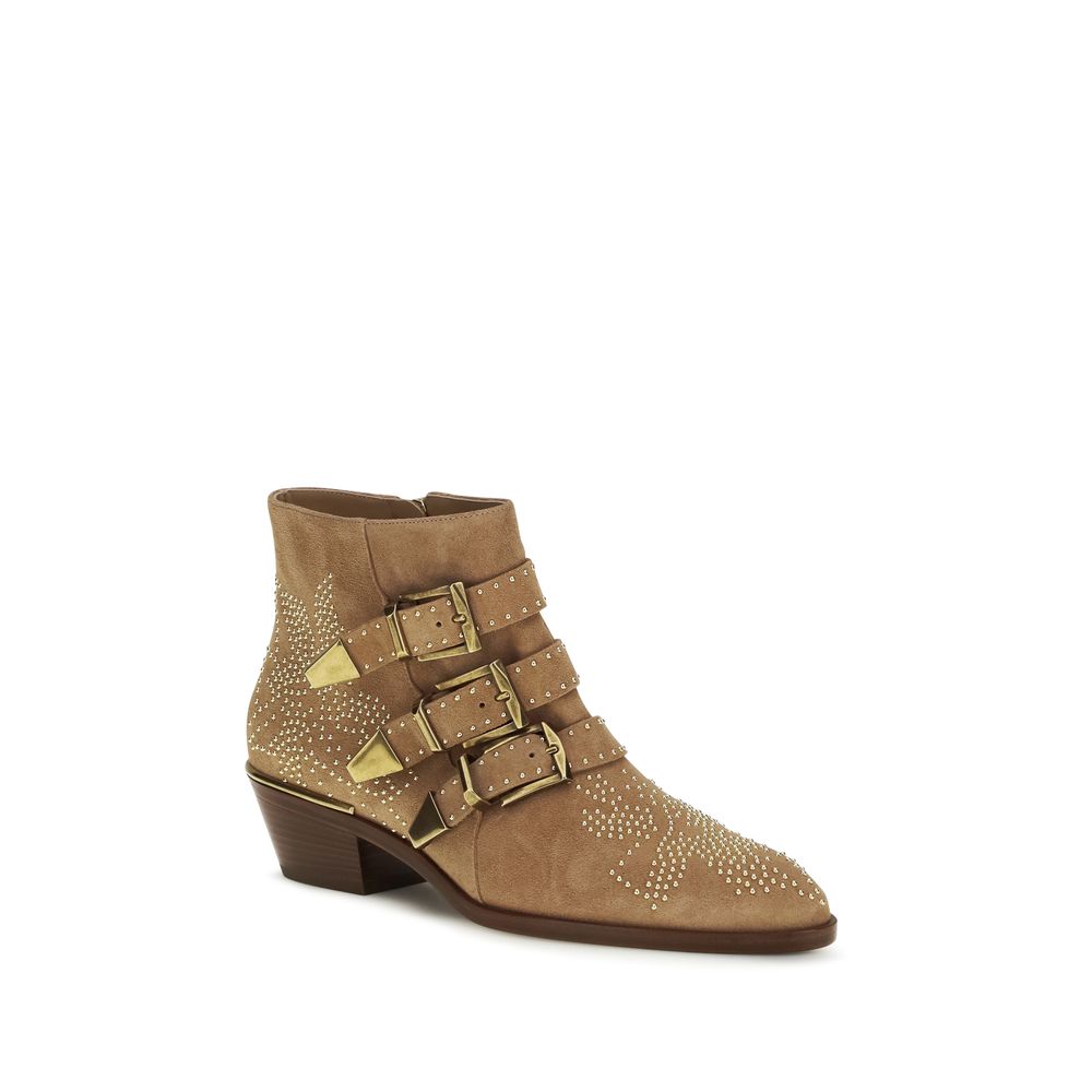 Chloé Sample Sale | Chloé Beige Calf Leather Bos Taurus Ankle Boots - | Designer outlet