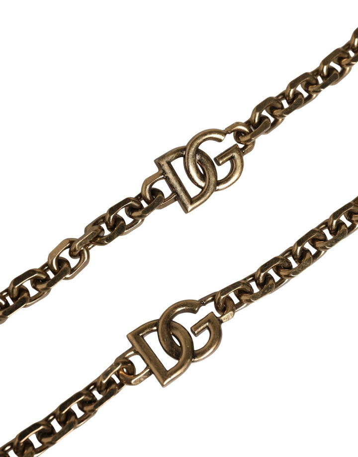 Dolce & Gabbana Sample Sale | Dolce & Gabbana Black Leather Gold Chain Bag Accessory Shoulder Strap - | Designer outlet