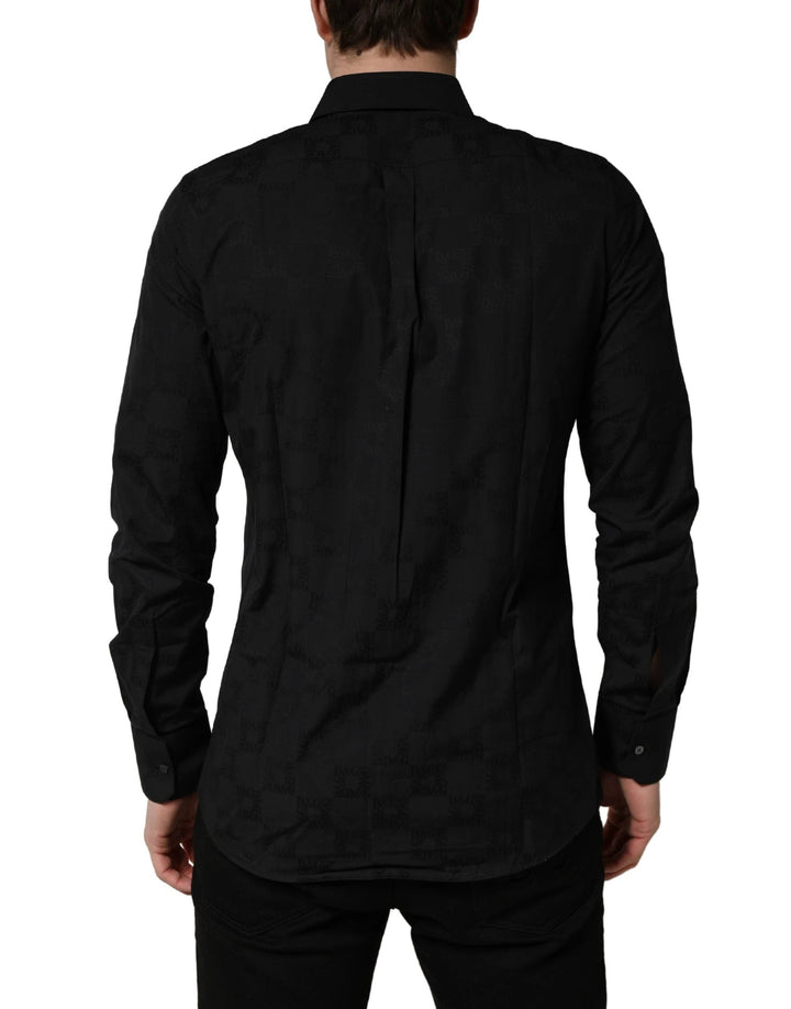 Dolce &amp; Gabbana Sample Sale | Dolce &amp; Gabbana Black MARTINI Cotton Slim Dress Formal Shirt - | Designer outlet