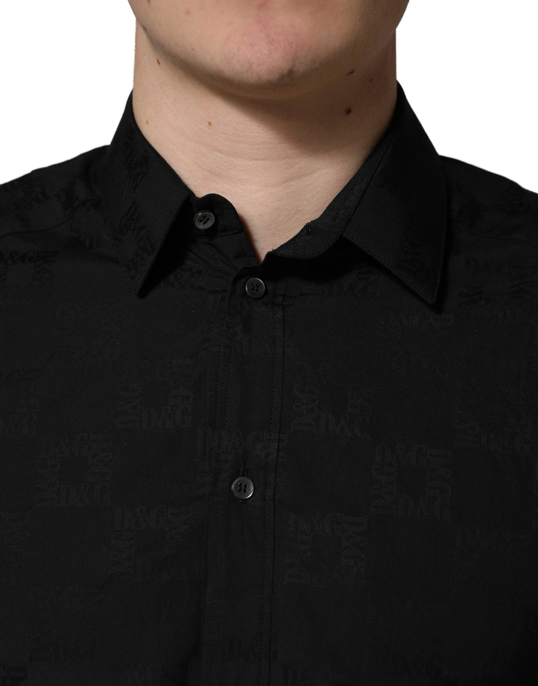 Dolce &amp; Gabbana Sample Sale | Dolce &amp; Gabbana Black MARTINI Cotton Slim Dress Formal Shirt - | Designer outlet