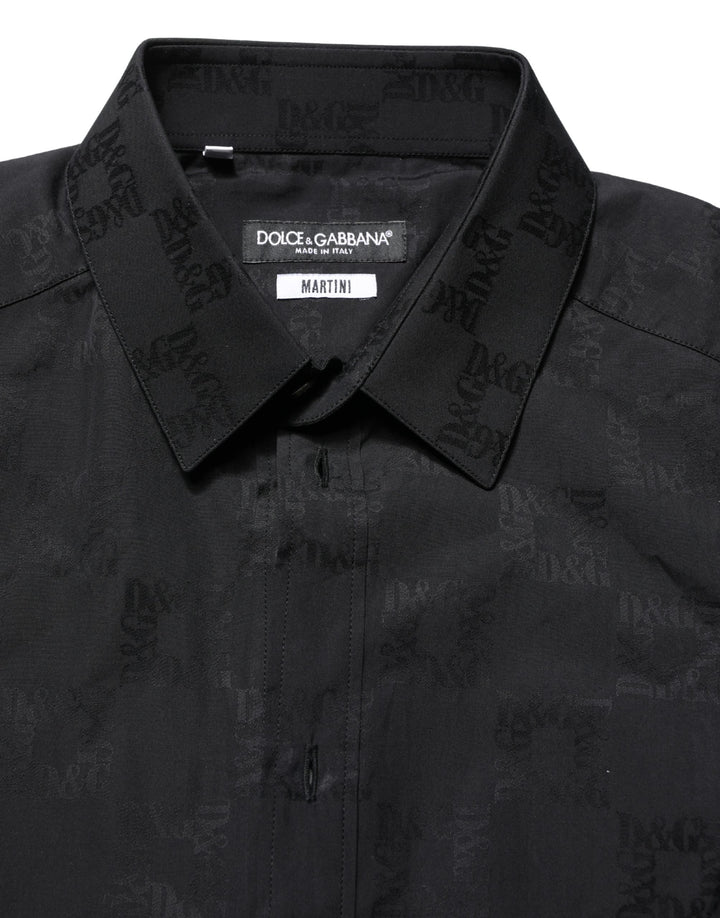 Dolce &amp; Gabbana Sample Sale | Dolce &amp; Gabbana Black MARTINI Cotton Slim Dress Formal Shirt - | Designer outlet