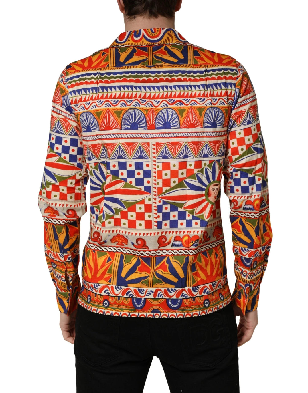 Dolce &amp; Gabbana Sample Sale | Dolce &amp; Gabbana Multicolor Sicilian Carretto Twill Cotton Men Shirt - | Designer outlet