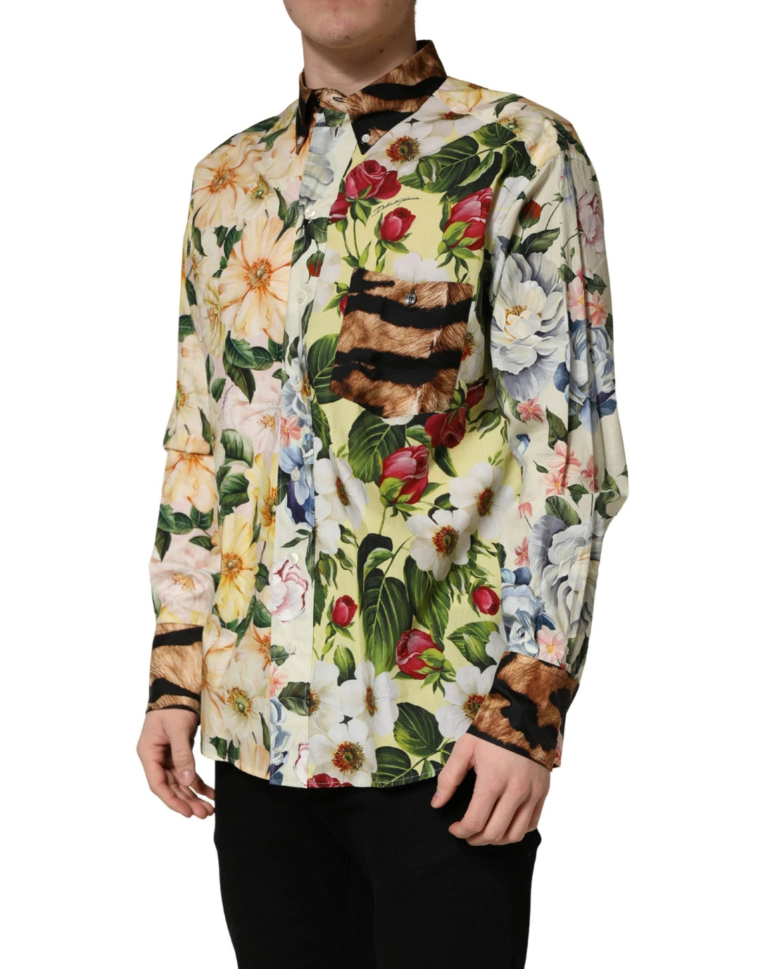 Dolce &amp; Gabbana Sample Sale | Dolce &amp; Gabbana Multicolor Floral Animal Print Collared Shirt - | Designer outlet