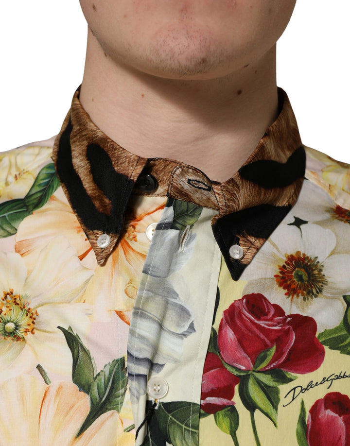 Dolce &amp; Gabbana Sample Sale | Dolce &amp; Gabbana Multicolor Floral Animal Print Collared Shirt - | Designer outlet