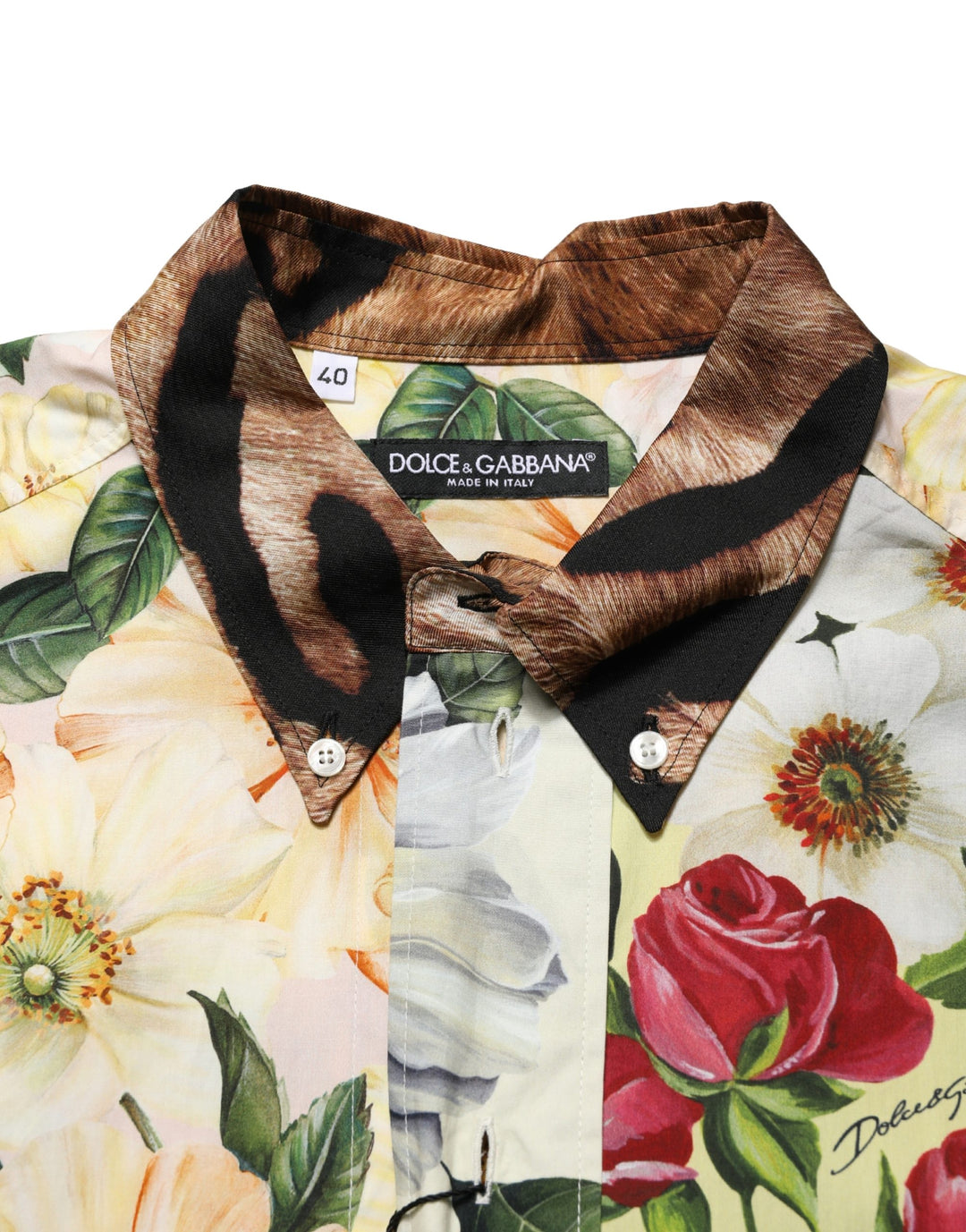 Dolce &amp; Gabbana Sample Sale | Dolce &amp; Gabbana Multicolor Floral Animal Print Collared Shirt - | Designer outlet