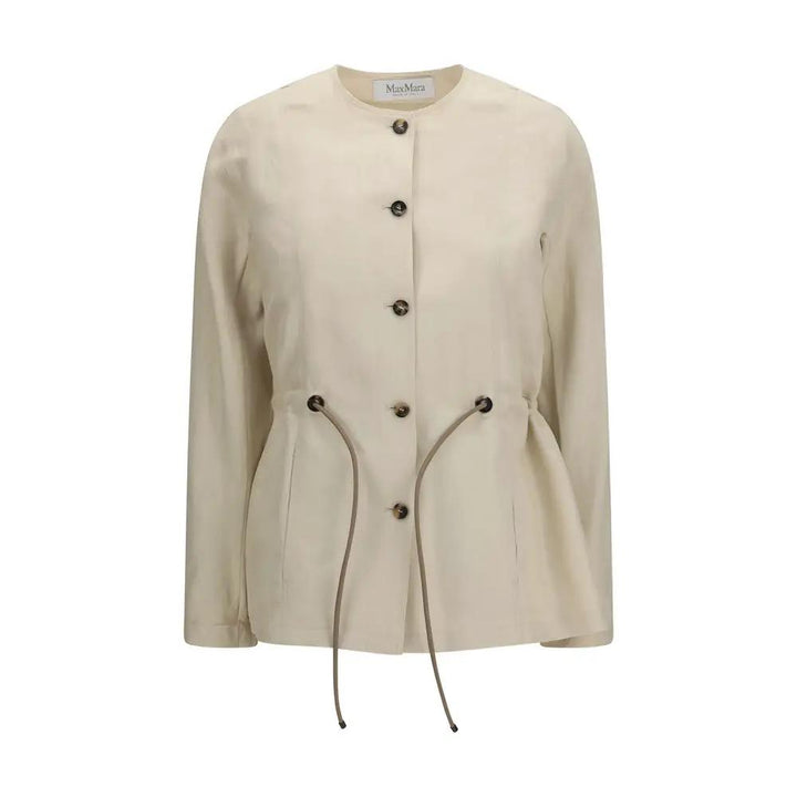 Max Mara Sample Sale | Max Mara Beige Linen Full-Length Jacket - | Designer outlet