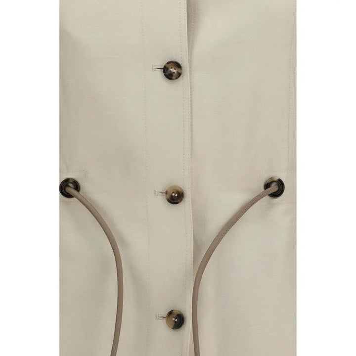 Max Mara Sample Sale | Max Mara Beige Linen Full-Length Jacket - | Designer outlet