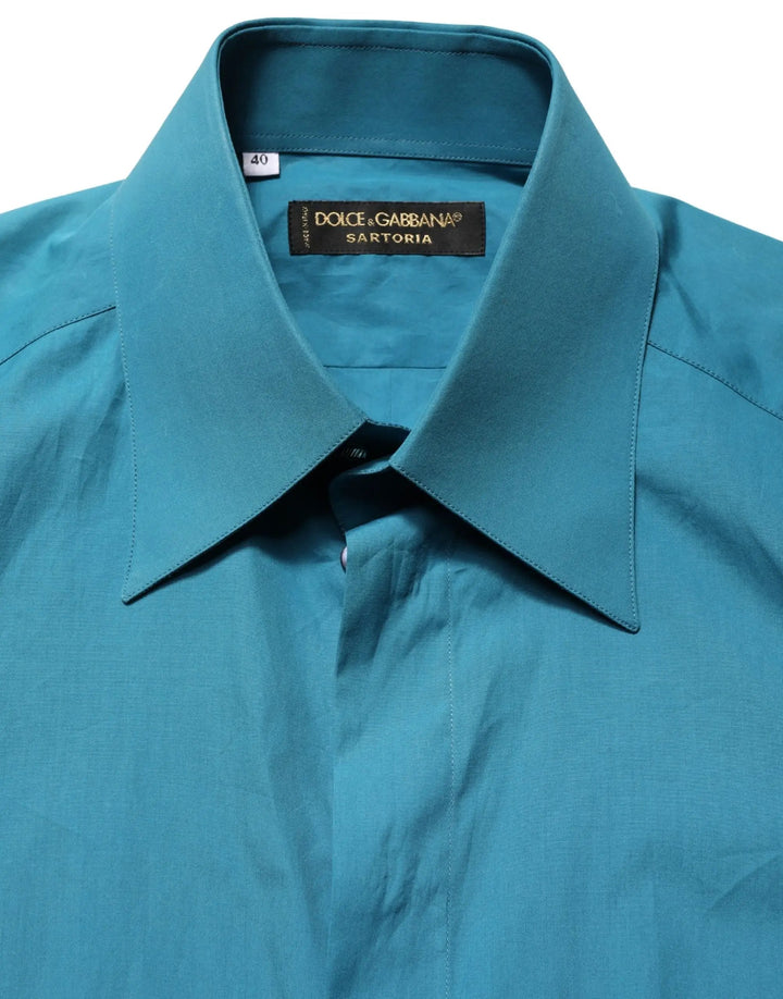 Dolce &amp; Gabbana Blue SARTORIA Long Sleeve Cotton Dress Shirt