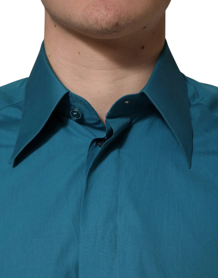 Dolce &amp; Gabbana Blue SARTORIA Long Sleeve Cotton Dress Shirt