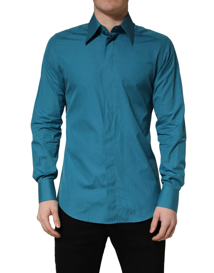 Dolce &amp; Gabbana Blue SARTORIA Long Sleeve Cotton Dress Shirt