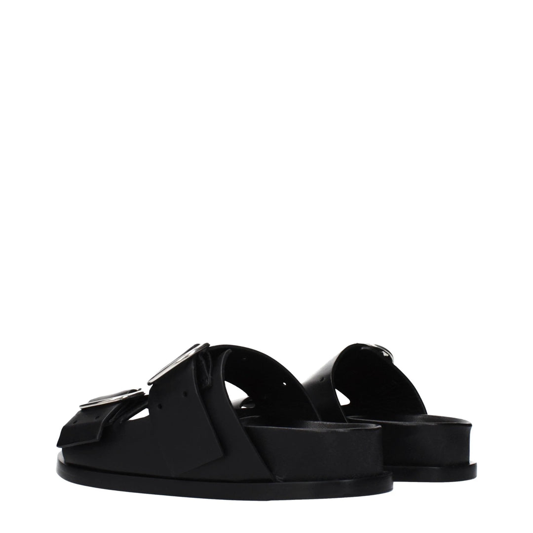 Jil Sander Black Leather Slippers