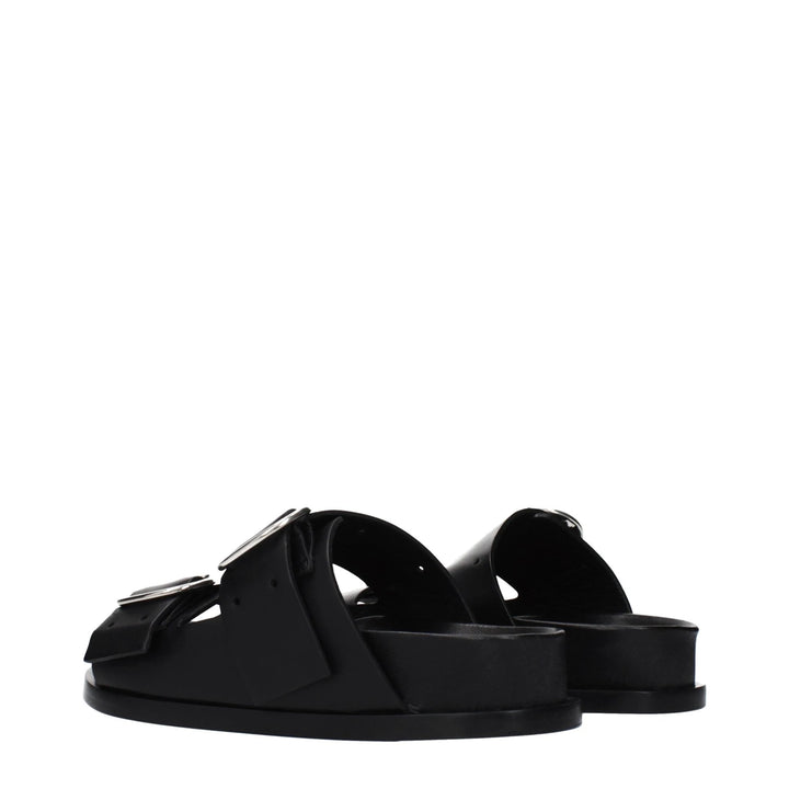 Jil Sander Black Leather Slippers