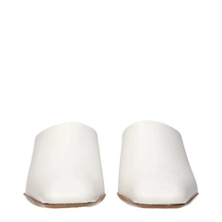 Jil Sander White Leather Slippers