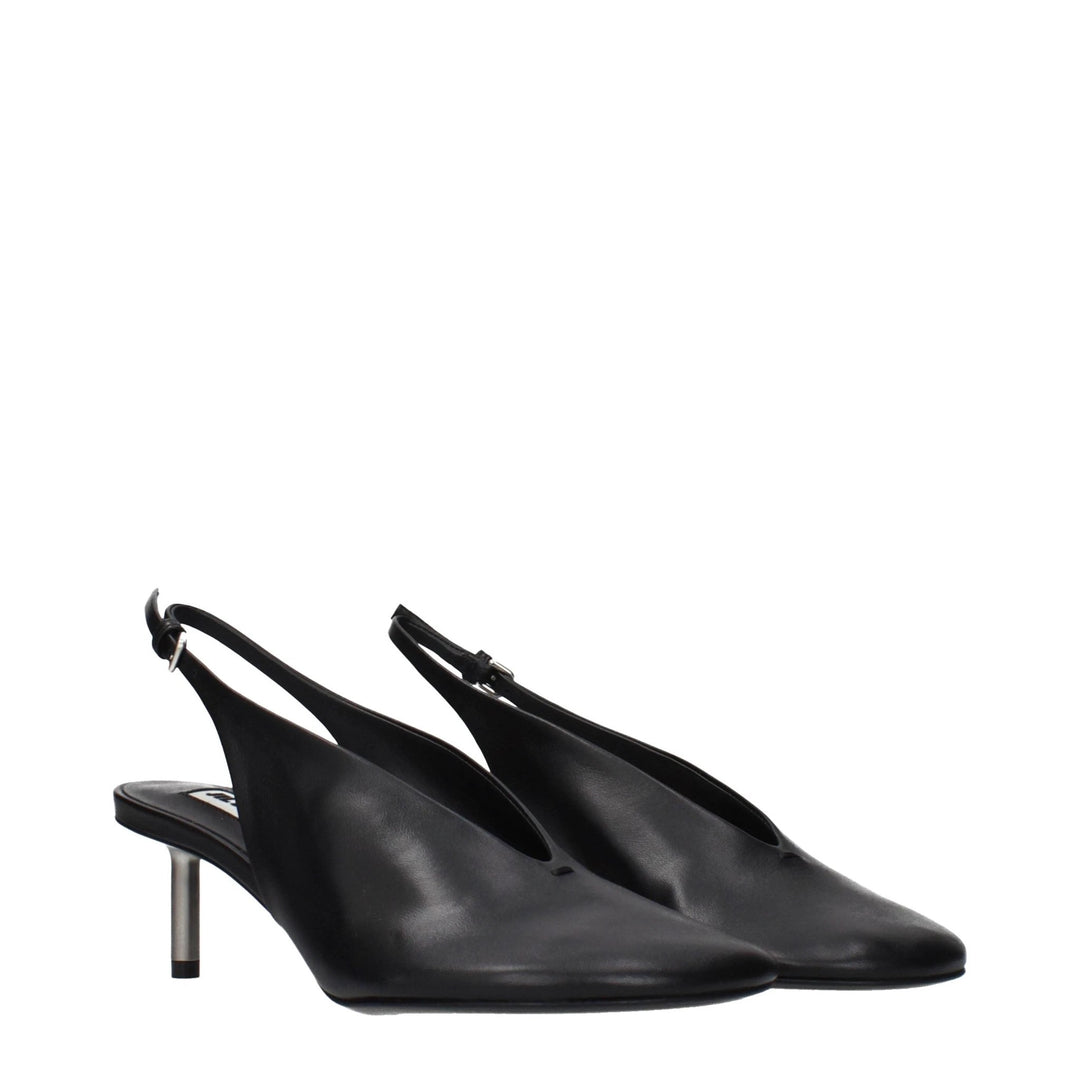 Jil Sander Black Leather Pumps