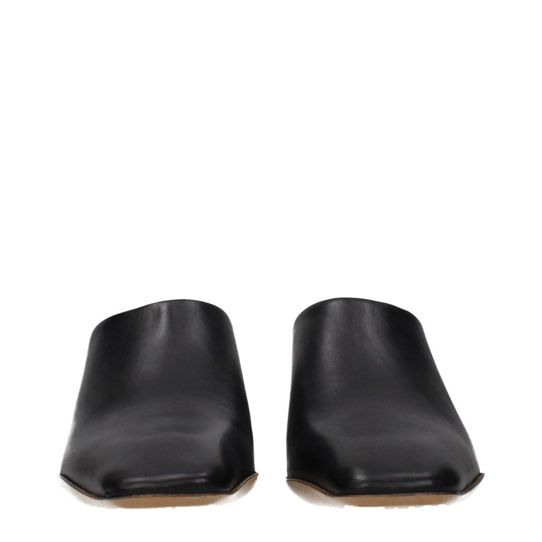 Jil Sander Black Leather Slippers