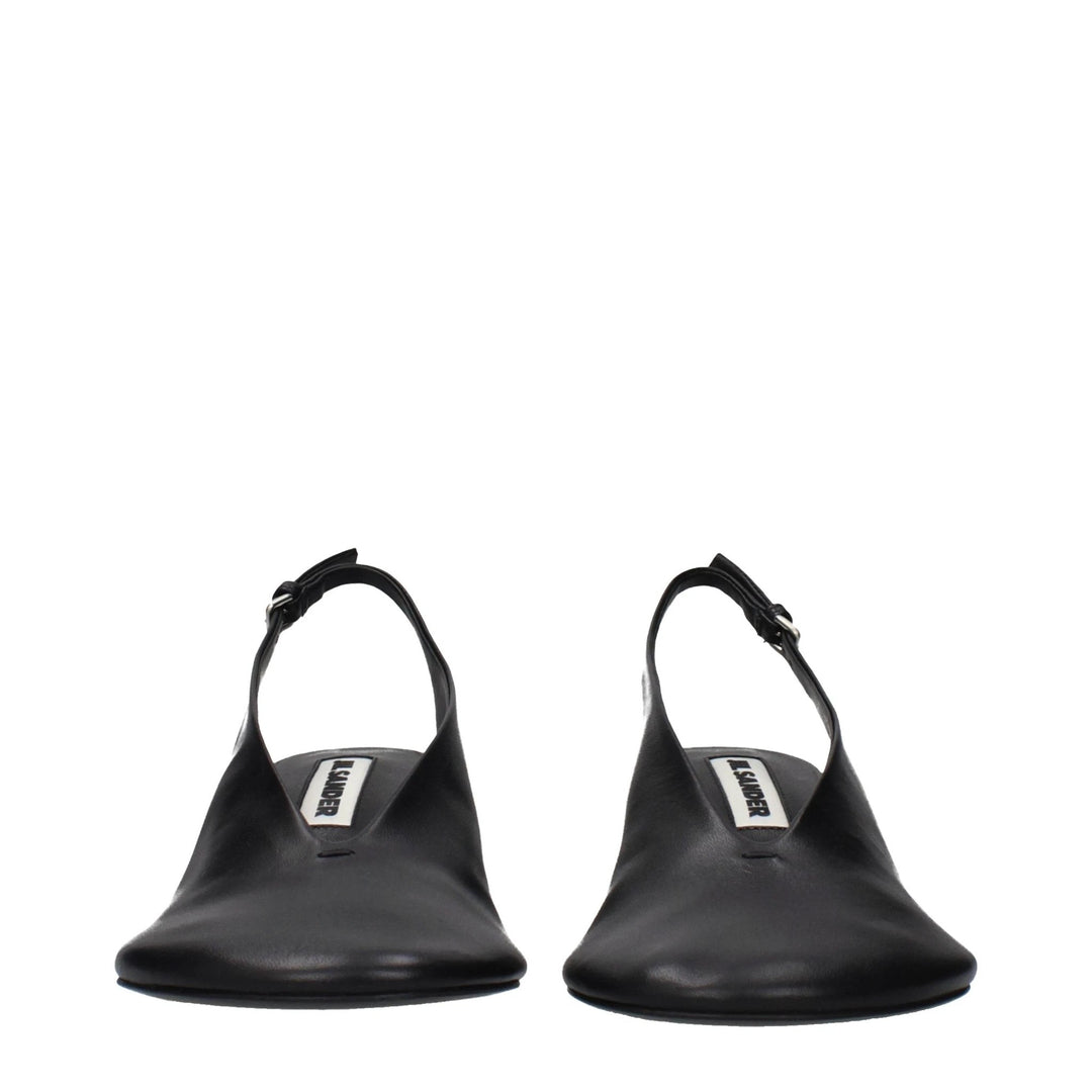 Jil Sander Black Leather Pumps