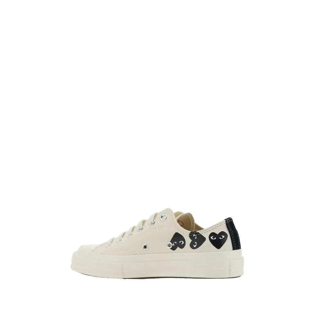 Comme Des Garçons Play x Converse White Canvas Low Top Sneakers