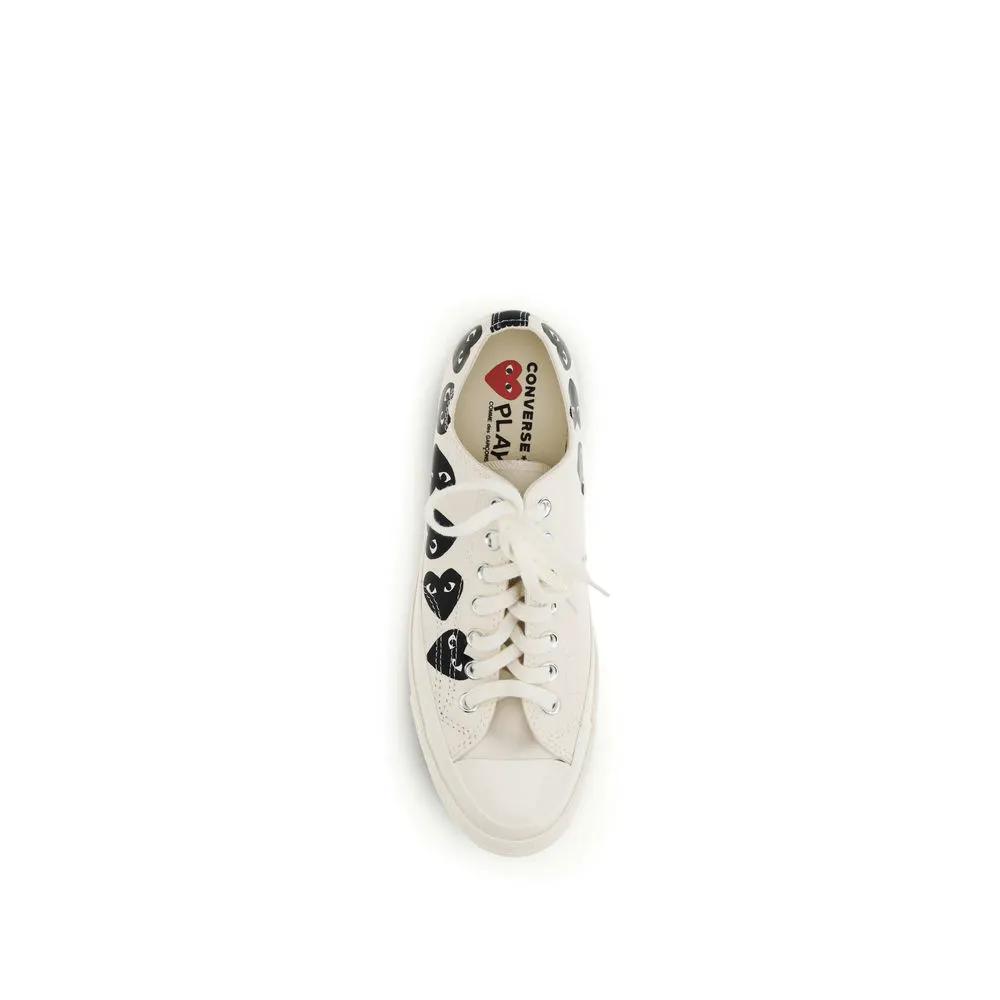 Comme Des Garçons Play x Converse White Canvas Low Top Sneakers