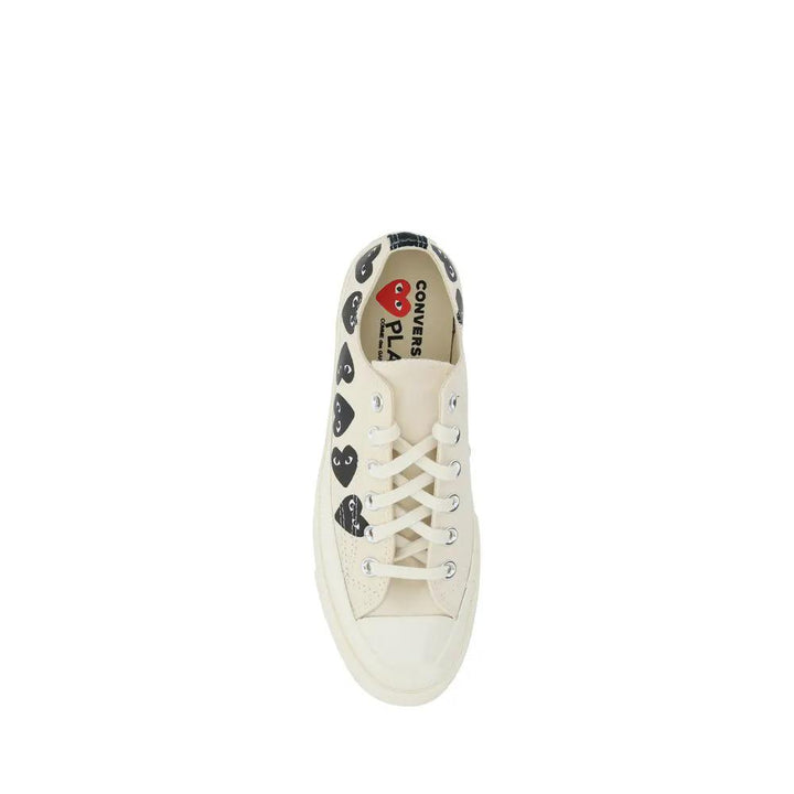 Comme Des Garçons Play x Converse White Canvas Low Top Sneakers