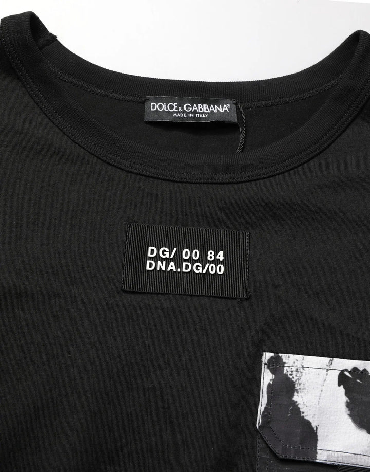 Dolce &amp; Gabbana Black Camouflage Pocket Oversized T-shirt