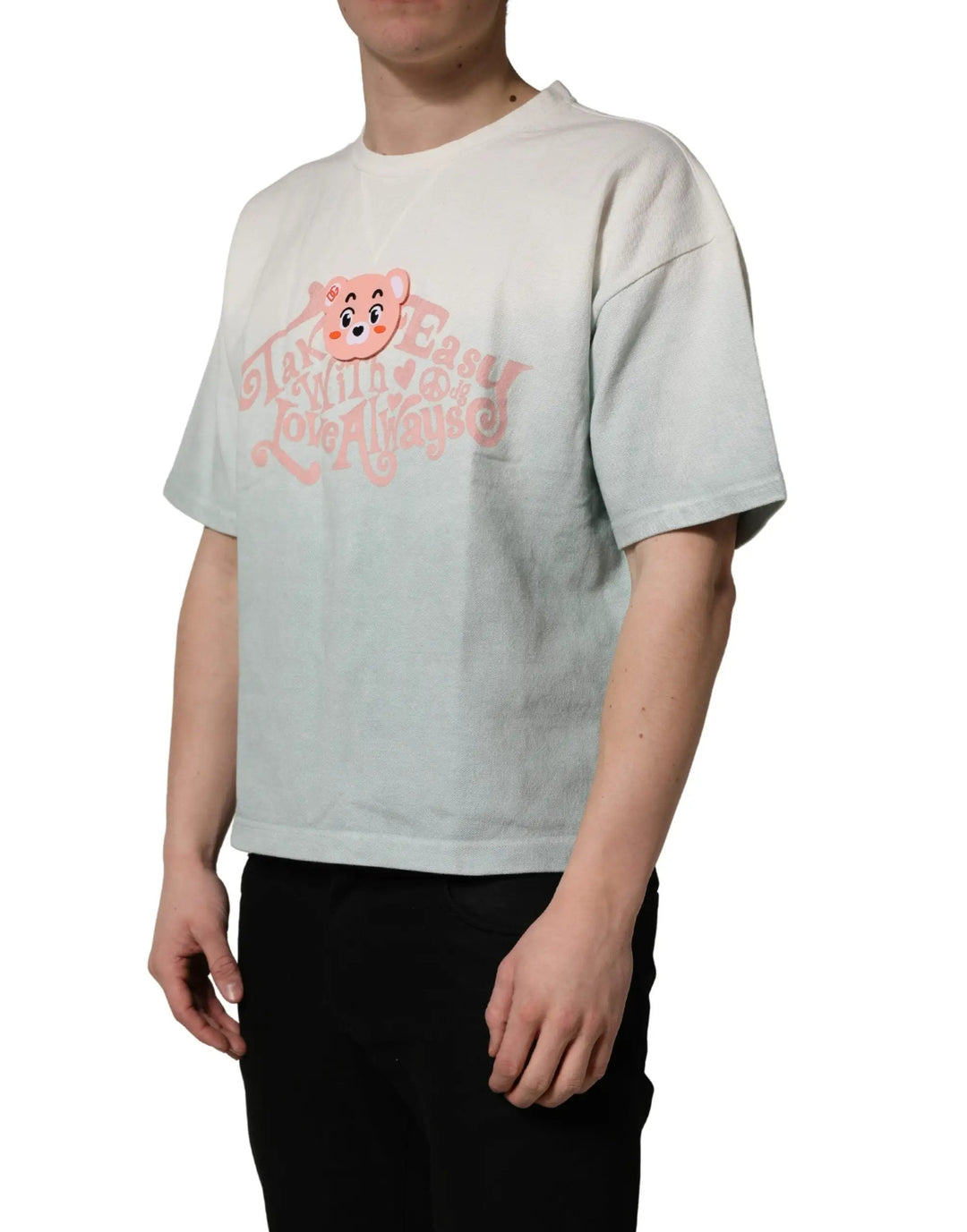 Dolce &amp; Gabbana Green Tie-Dye Graphic Print Cotton Crewneck  T-shirt