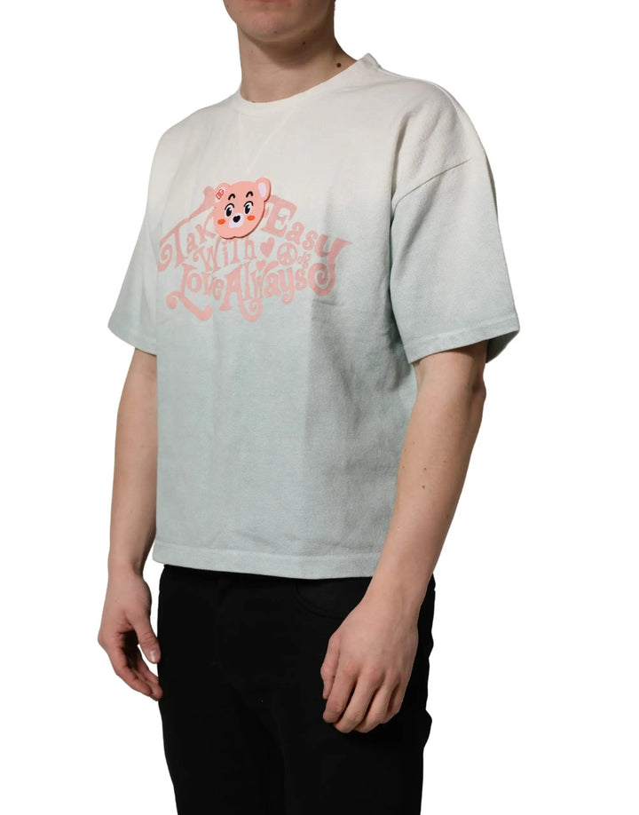 Dolce &amp; Gabbana Green Tie-Dye Graphic Print Cotton Crewneck  T-shirt