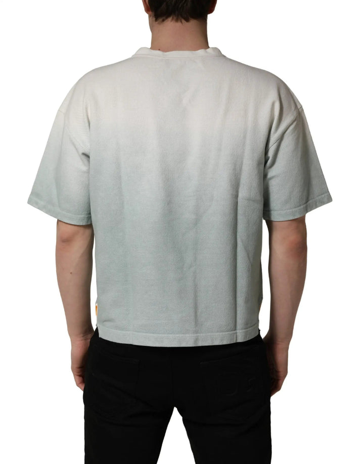 Dolce &amp; Gabbana Green Tie-Dye Graphic Print Cotton Crewneck  T-shirt