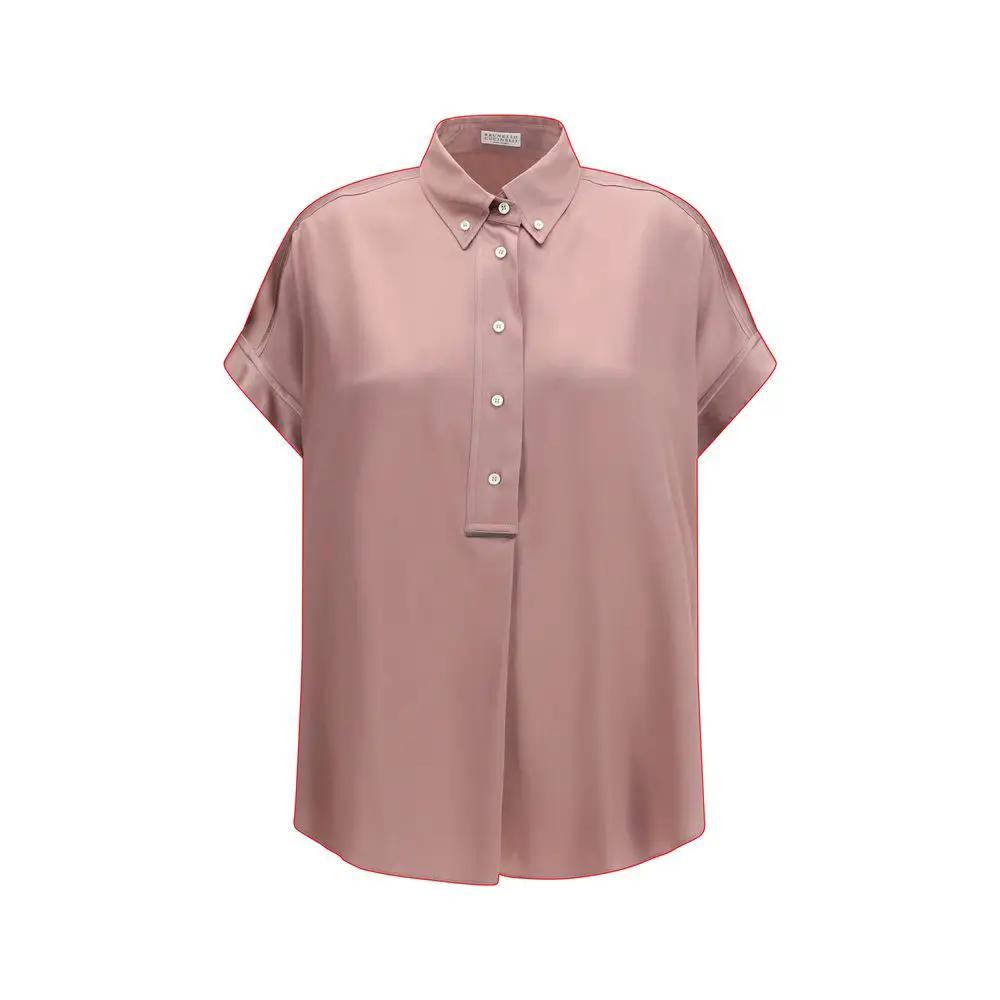Brunello Cucinelli Multicolor Silk Shortsleeve Shirt