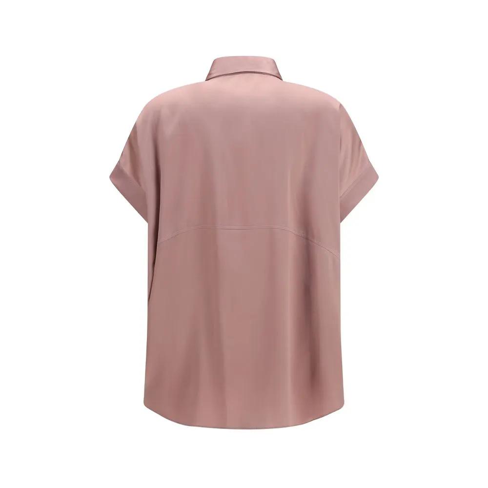 Brunello Cucinelli Multicolor Silk Shortsleeve Shirt