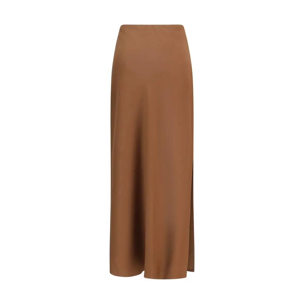 Brunello Cucinelli Brown Acetate Midi Skirt