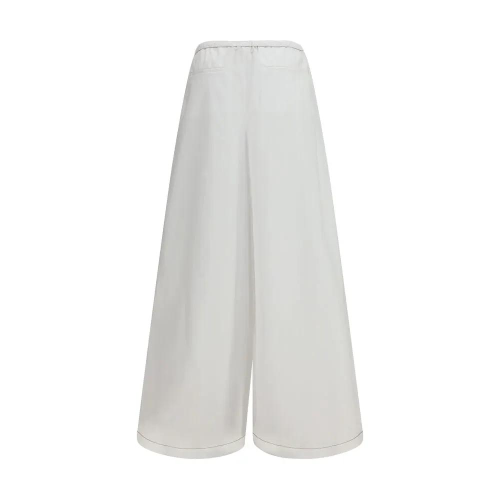 Marni White Cotton Casual Pants