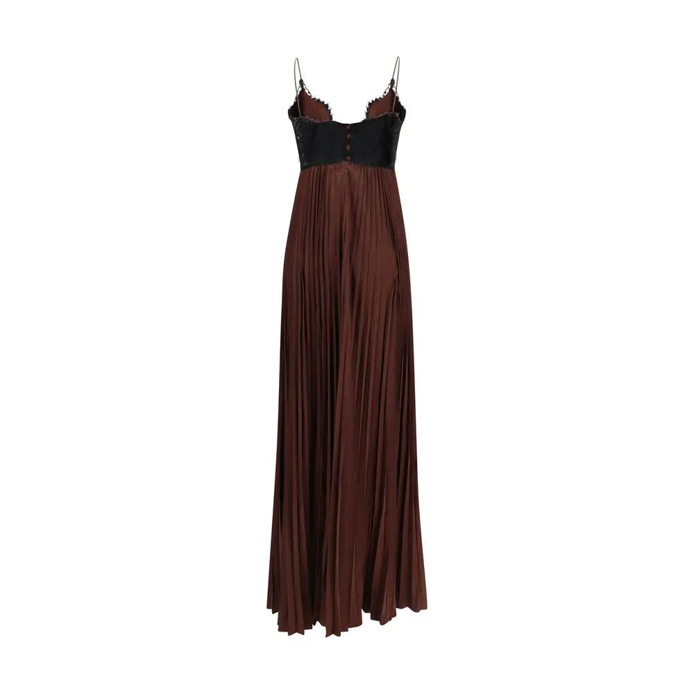Self-Portrait Brown Polyester Casual Dress