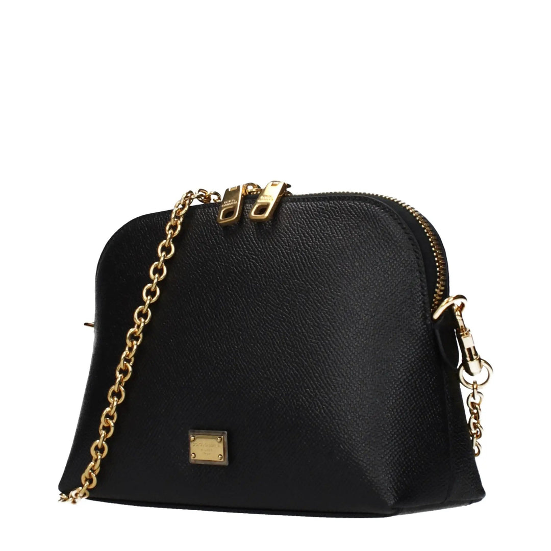 Dolce &amp; Gabbana Black Leather Shoulder Bag