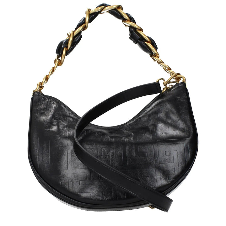 Balmain Black Leather Shoulder Bag