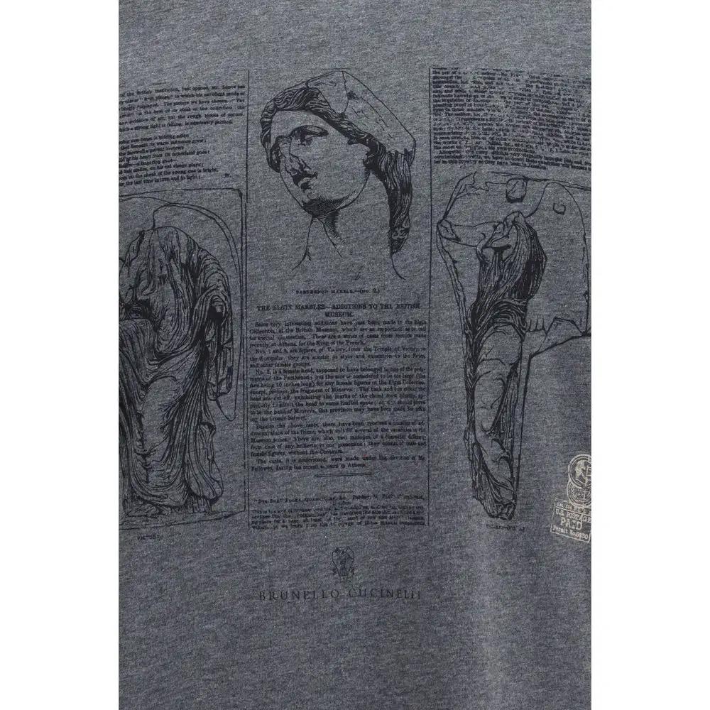 Brunello Cucinelli Blue Cotton T-Shirt