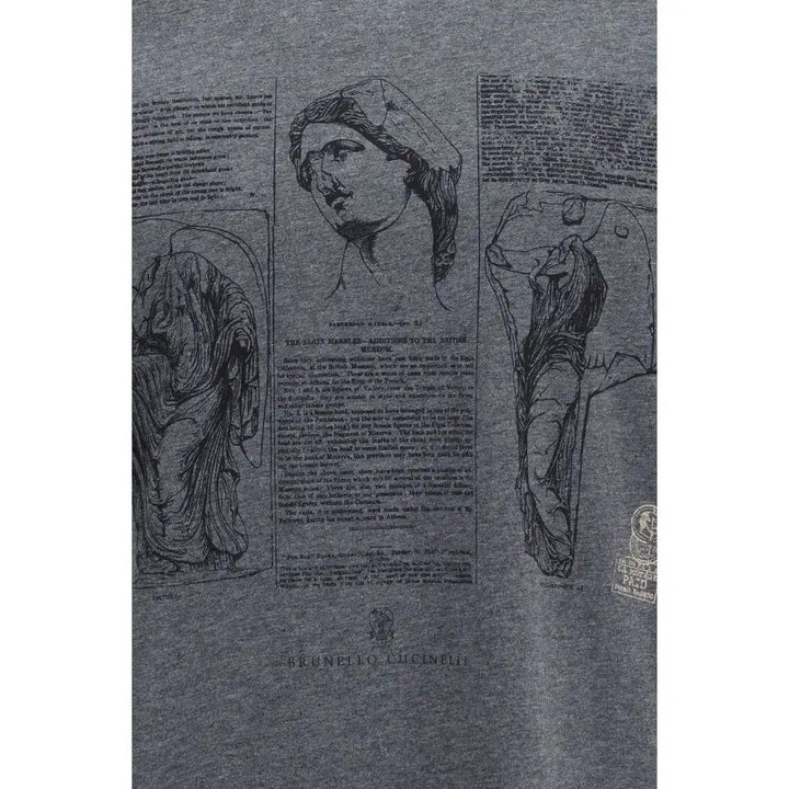Brunello Cucinelli Blue Cotton T-Shirt