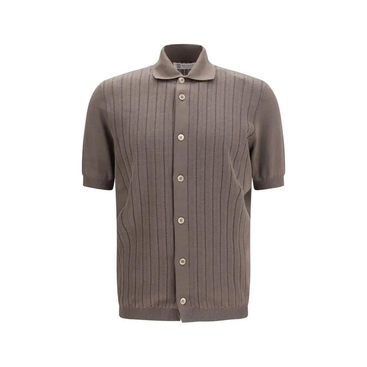 Brunello Cucinelli Brown Cotton Shortsleeve Shirt