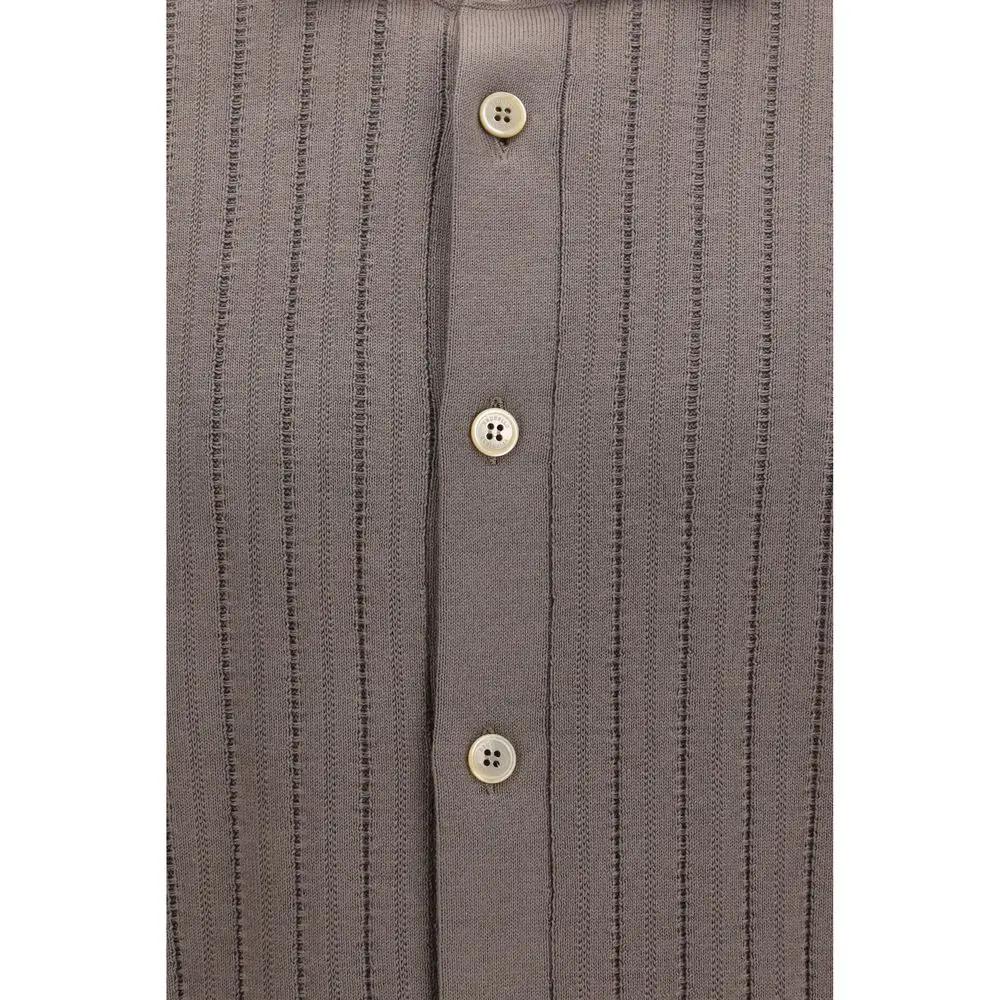 Brunello Cucinelli Brown Cotton Shortsleeve Shirt